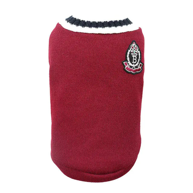 Winter Cotton Knit Vest for Pets - Academic Style