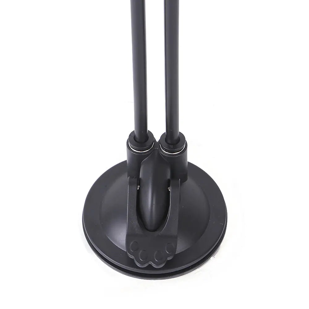 Close-up of interactive cat teaser toy with suction cup base for stability