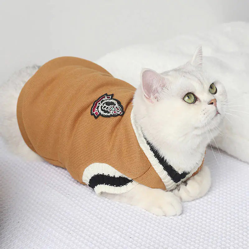 Winter Cotton Knit Vest for Pets - Academic Style