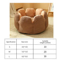 Flower-shaped cat bed in brown color with size specifications, providing warmth and comfort for small dogs and cats.