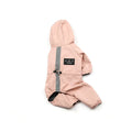 Pink WeatherWise dog raincoat for winter, made with high-quality jacket fabric, designed for warmth and style in autumn and winter.