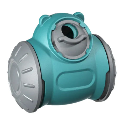 Interactive dog feeder toy tumbler puzzle for pets, enhancing IQ and providing fun, self-balancing exercise. Teal color with durable design.