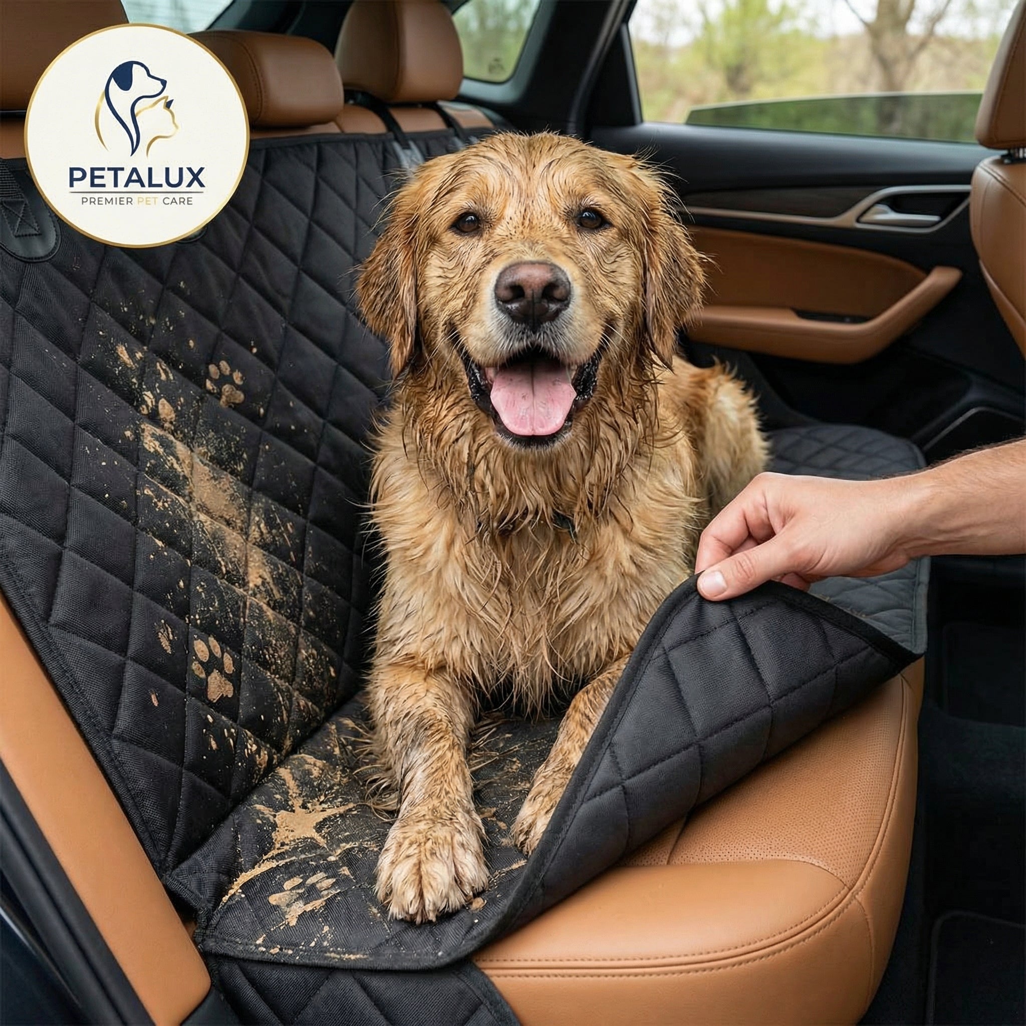 Waterproof Dog Car Seat Cover 53x47 Universal Fit for Cars Trucks SUVs