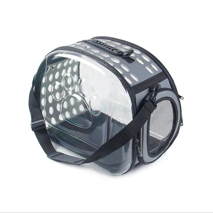 Foldable pet carrier bag with space capsule design for cat and dog travel