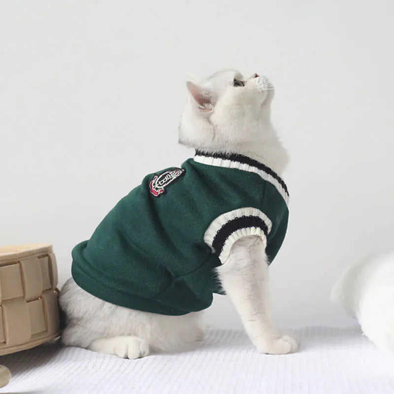 Winter Cotton Knit Vest for Pets - Academic Style