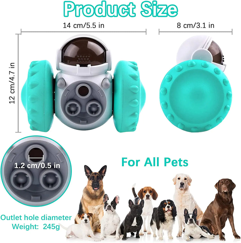 interactive dog toy food dispenser tumbler with size dimensions for all pets